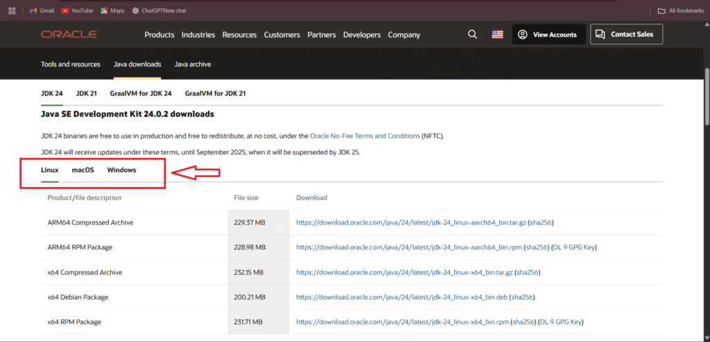 JDK installation process