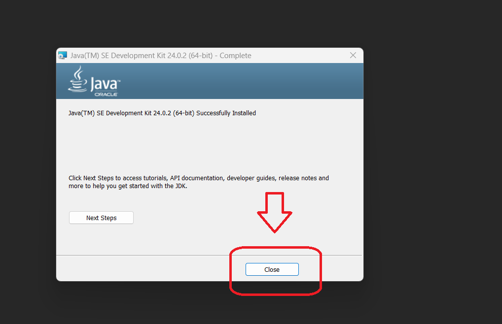 JDK installation process